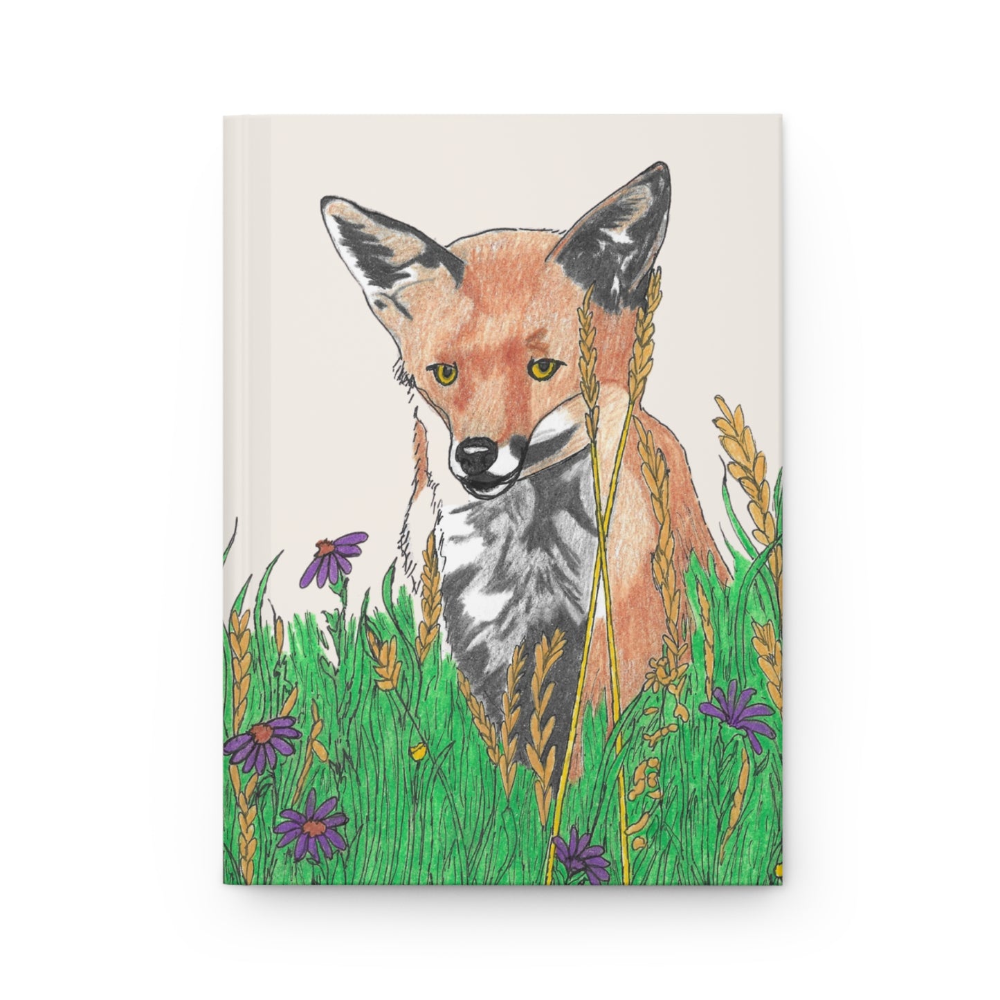 Fox Meadow Hardcover Journal — Illustrated Fox in Wildflower Field