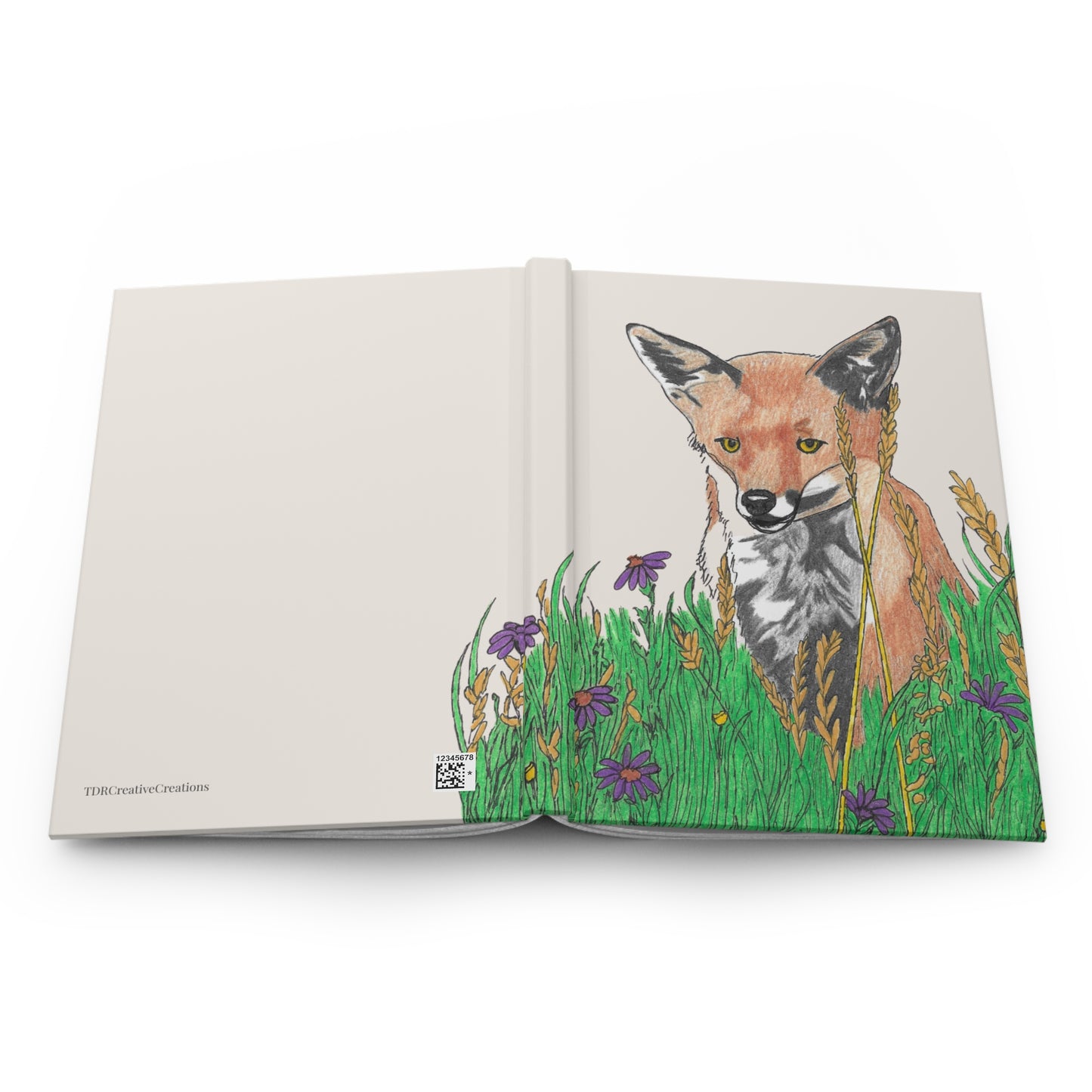 Fox Meadow Hardcover Journal — Illustrated Fox in Wildflower Field
